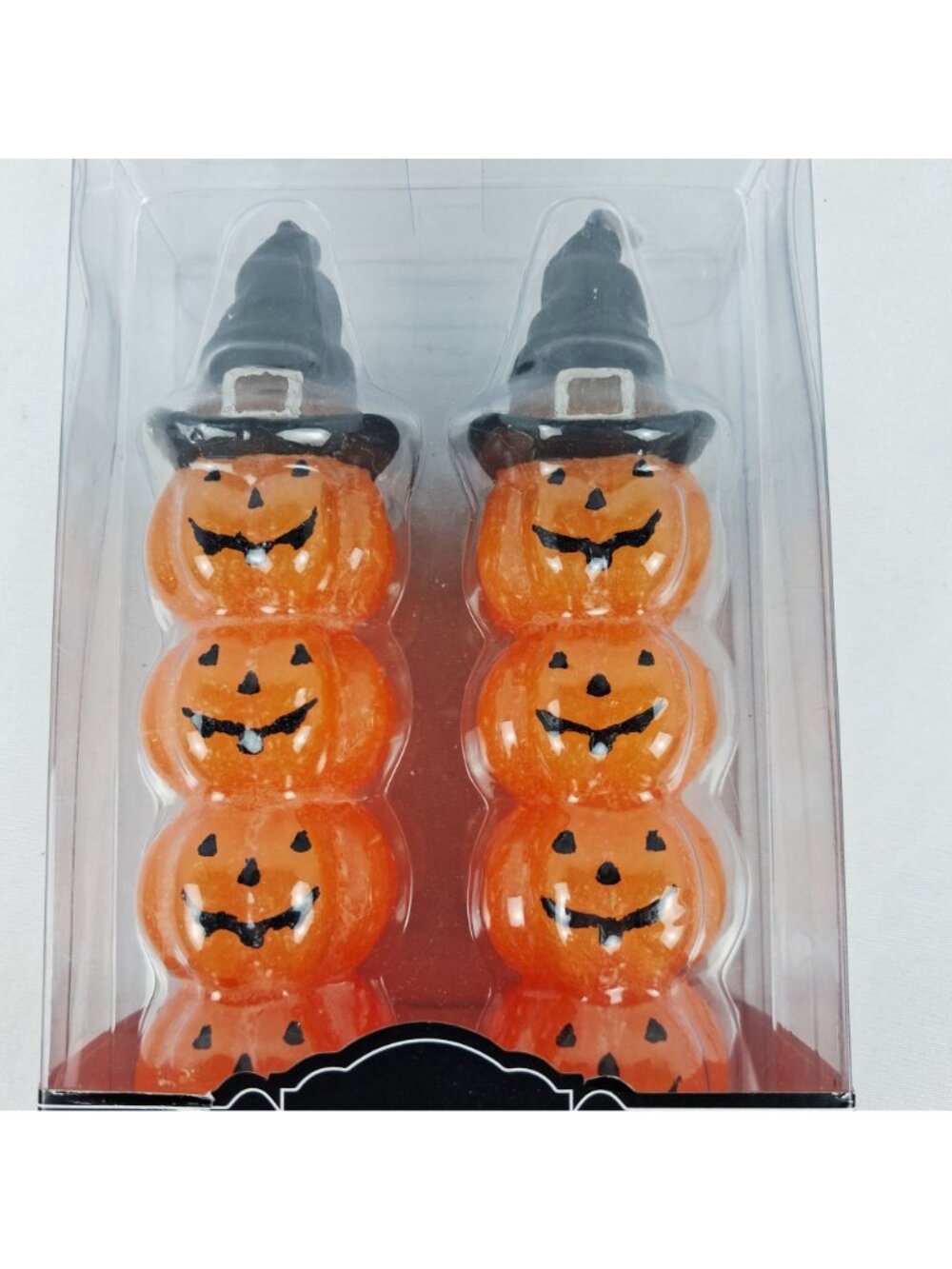Broomstick Blvd Halloween Stacked Pumpkins Taper Candles 9.75" Hocus Pocus - Picture 7 of 8
